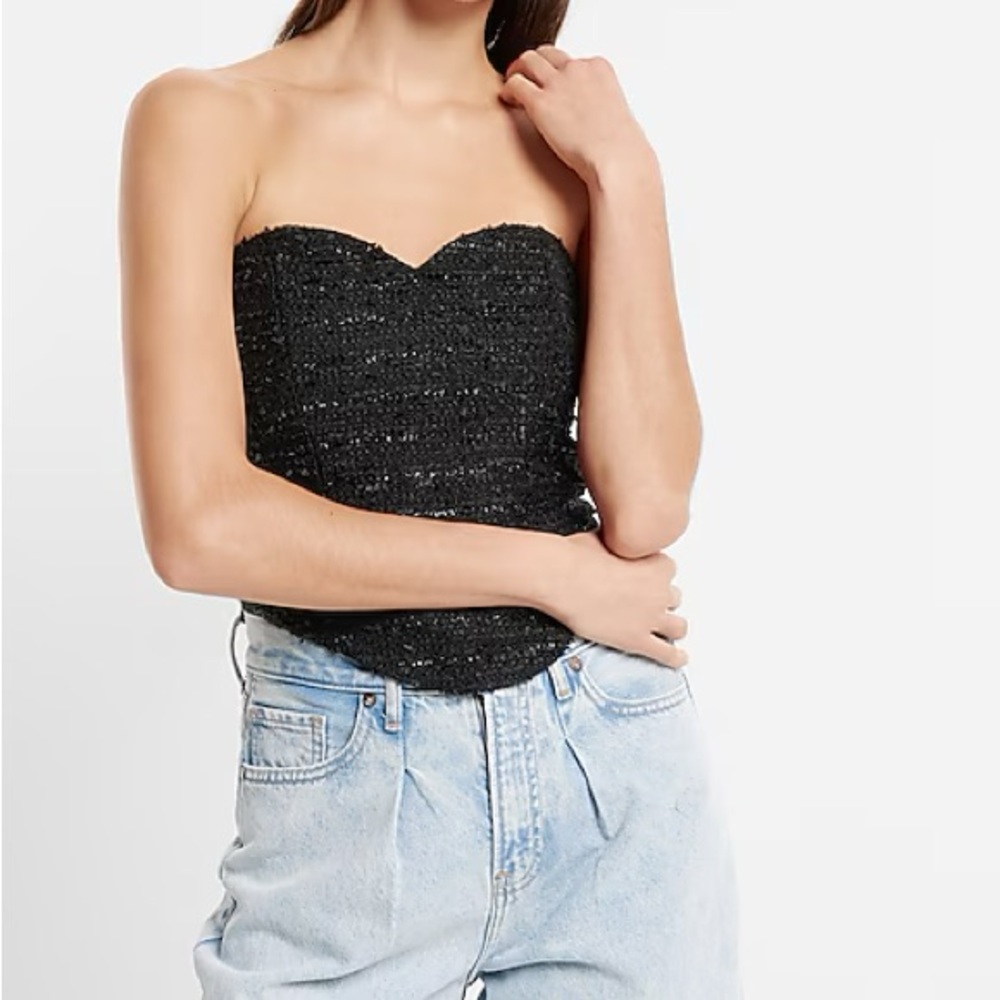 Tweed Sweetheart Corset Top